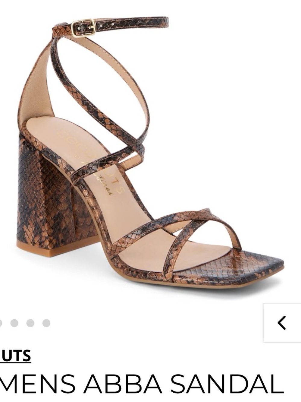 Coconuts by Matisse Brown Snake-Print Strappy Block Heel Sandal